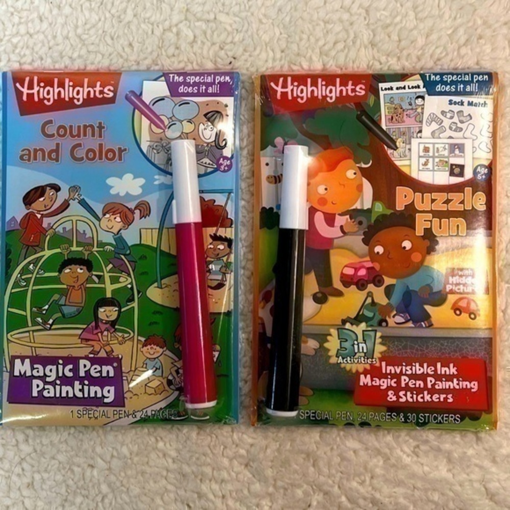 "Highlights" Magic Pen Painting & Invisible Ink Activity Books Set of 2